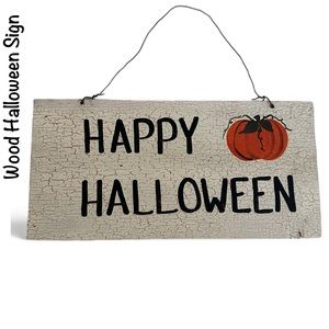 Distressed Crackled Wood “Happy Halloween” sign Size 11.5” x 5.5”
